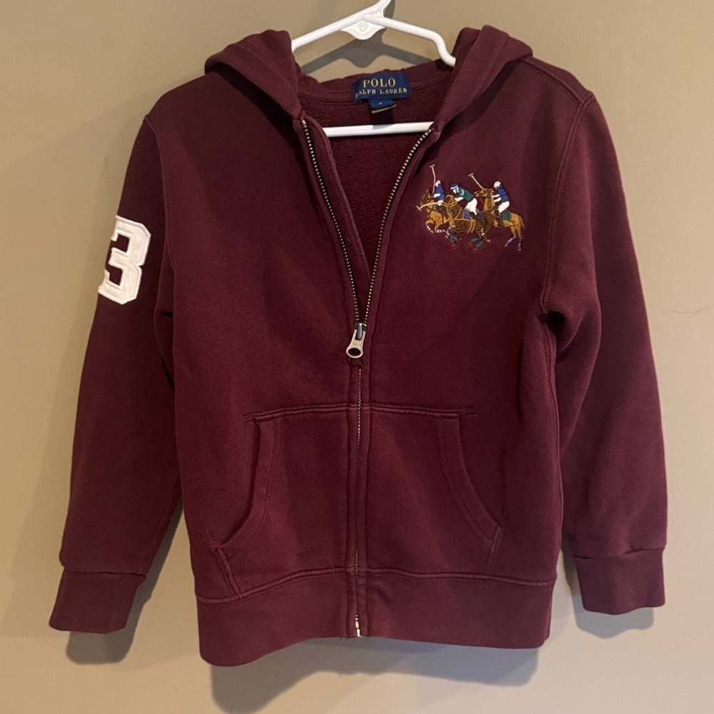 🏇🏇🏇Polo by Ralph Lauren Triple Pony Zip up Hoodie Size 5 🏇🏇🏇